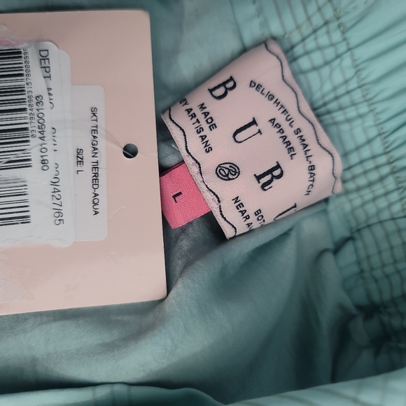 BuruTeagan Tiered Ruffle Textured Stripe Full Length A-Line Pocketed Coordinatin - Picture 7 of 12